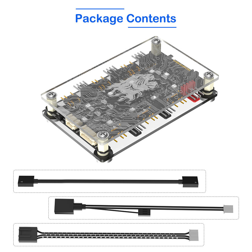 2 in 1 6-ทาง5V argh และ12V PWM DC พัดลมฮับ