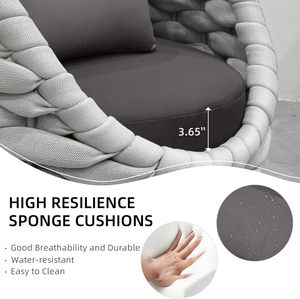 Conjunto de Muebles de Jardín Curvos de Aluminio Moderno PRUNIA, Sofá Modular <span class=keywords><strong>Pequeño</strong></span> Impermeable para Exteriores - Product Image 6