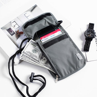 Tas dompet leher hitam dompet, dengan ritsleting pemblokir RFID, tempat paspor dan tas telepon dompet panjang nilon lapisan rantai tas dekorasi