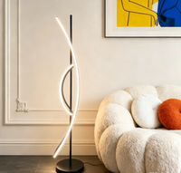 Lámpara de Pie Curva de Estilo Nórdico Minimalista |   Lámpara de Pie Ambiental para Hoteles, Salas de Estar, Dormitorios y Uso Junto a la Cama
