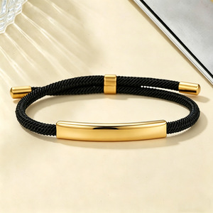 Stainless Steel Woven <b>Bracelet</b> Unisex Jewelry Gift For Holiday Fashion <b>String</b> <b>Bracelet</b> Geometric Design Multiple Colors - Product Image 2