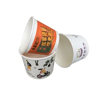 33Oz 1000Ml Mangkuk Cangkir Kertas Daur Ulang, Ramah Lingkungan untuk Mangkuk Kertas Sup Putih