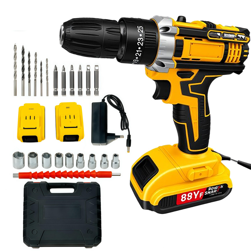 Cordless Electric Impact Drill Screwdriver Set