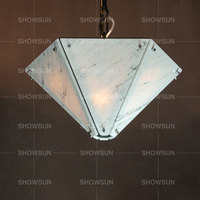 Nouvelle collection de lustres en pierre de luxe, lustre moderne unique de forme polygonale, luminaire suspendu pour bar, îlot de cuisine, chambre à coucher