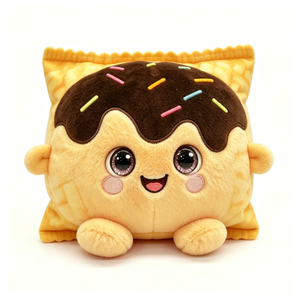 Peluche gaufre personnalisée, peluche gaufre au chocolat, peluche alimentaire de boulangerie, animal en peluche petit-déjeuner, peluche dessert aux pépites - Product Image 1
