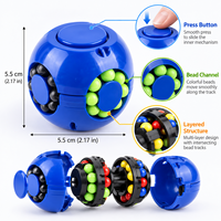 Jouet anti-stress 2-en-1 Magic Bean : cube rotatif, puzzle, spinner de doigt en plastique, boule sensorielle pour promotion