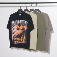 Xinglan vente en gros délavé à l'acide 100% coton T-shirts surdimensionné Vintage Streetwear Style Hip Hop Logo personnalisé impression rétro pierre