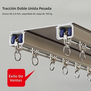 Riel de Aluminio de 2.0 mm Doble Unido para Cortinas, Accesorios Largos para Ventanas, Rieles para Cortinas - Product Image 3