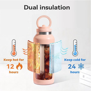 Soporte Magnético para Teléfono, Botella de Agua Aislada al Vacío con Tapa de Trípode Compatible con MagSafe, de Acero Inoxidable 304, 750 ml, para Gimnasio, 12-24 - Product Image 4