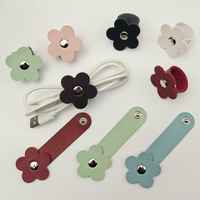 Organisateur de câbles pliable en cuir PU, enrouleur et support pour écouteurs, câbles USB et accessoires de voyage