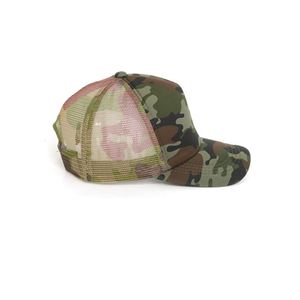 Casquette de camionneur vintage unisexe en coton pur incurvé de qualité supérieure, motif camouflage, 5 panneaux, maille extérieure - Product Image 5