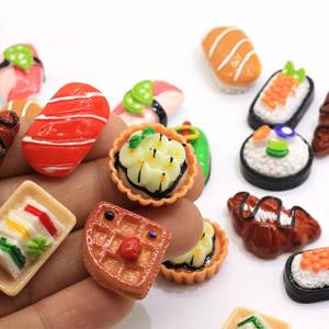 Pendientes asimétricos de resina de salmón para mujer y niña, aretes colgantes de comida, bolas de arroz, pan, Sushi, regalo de joyería único - Product Image 5