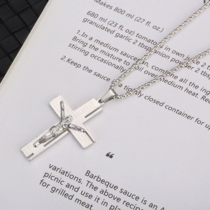 Hoge Kwaliteit Rvs Cross Kruisbeeld Jesus Hanger Ketting Sieraden - Product Image 3