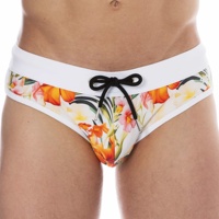 Slip de bain pour homme à la mode, à boucle métallique bilatérale, fente latérale, couleur unie, short de bain pour piscine
