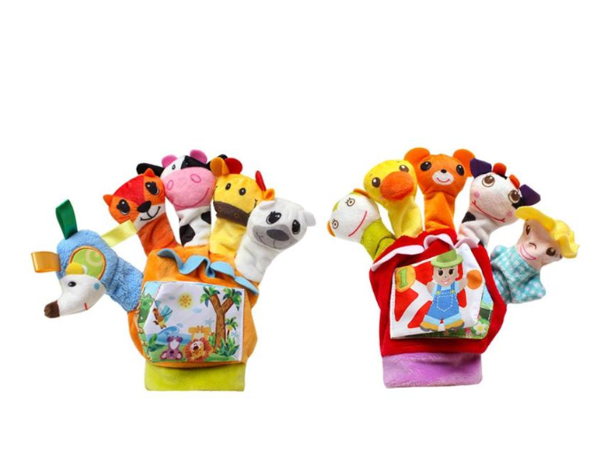 Игрушки для малышей 0-12 месяцев, Мультяшные животные, пальчиковая кукла, тканевая книга, Громкая бумага, взаимодействие родителей и детей, обучающие игрушки для новорожденных