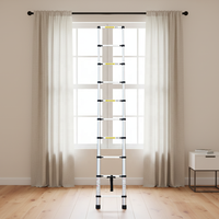 Échelle télescopique en aluminium réglable et extensible, antidérapante, sécurisée, 5 étoiles, conforme à la norme EN 131, pour gymnase, toit, escalier, capacité 150 kg