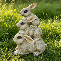 Figurine de lapin réaliste en résine peinte à la main, personnalisée, best-seller, pour décoration de Noël, extérieur et intérieur, jardin, printemps