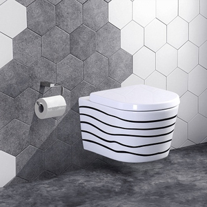 Una pieza cerámica sanitaria <span class=keywords><strong>inodoro</strong></span> colgado en la pared de baño Wc lavado de porcelana cerámica de pared colgaba en los baños - Product Image 4