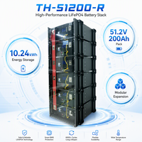 Batería de Litio LiFePO4 Estándar de 19 Pulgadas 4U para Rack, 51.2V 200Ah 10.24kWh ESS, para Sistema Solar Doméstico y Fuente de Alimentación de Respaldo