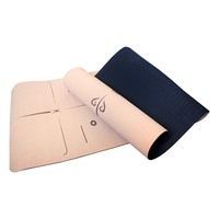 Özel Baskı ve Logolu Doğal Mantar Çevre Dostu Vegan Yoga Matı Kadınlar İçin 183x66cm Pürüzsüz Saplı Sıcak Fırsat