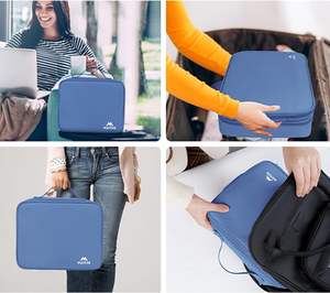 Bolsa Organizadora de Cables de Viaje de Muestra Gratuita, Estuche para Accesorios Electrónicos, Bolsa de Almacenamiento de Cables Portátil de Doble Capa para Cables - Product Image 5