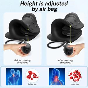Attelle de nuque avec airbag, hauteur réglable et coussin chiropratique relaxant pour les épaules et le cou - Product Image 4