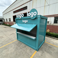 Kiosque de vente préfabriqué rose populaire en forme de conteneur, simple, pour restaurant et restauration rapide