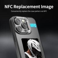 Étui de téléphone JOYPORODO B234 NFC 4 couleurs avec sablage numérique et support pour appareil photo pour iPhone 13 14 15 16 Pro Max DIY NFC E-ink