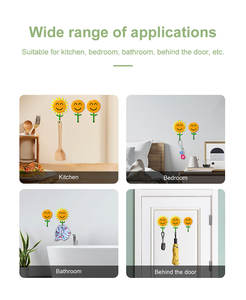 خطاف لاصق على شكل زهرة عباد الشمس من جيك، خطاف بلاستيكي للحائط مقاس <span class=keywords><strong>M</strong></span> - Product Image 3