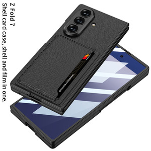 เคสหนังเทียมสำหรับ Samsung Z Fold 7 พร้อมช่องใส่บัตร ป้องกันโทรศัพท์แบบพับได้ - Product Image 1
