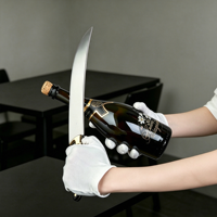 Sabre à champagne avec manche en bois et coffret cadeau en bois, ouvre-bouteille à champagne, couteau à vin mousseux, couteau à champagne
