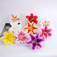 Têtes de fleurs de lys artificielles de 15 cm, texture réaliste imprimée en 3D, en PU, pour couronnes, arches de mariage et arrangements floraux