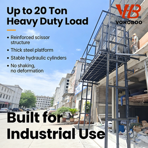 Plateforme élévatrice hydraulique fixe robuste VOHOBOO HCL, capacité 1-20 tonnes, élévateur de marchandises industriel pour entrepôt, commande électrique à distance - Product Image 2