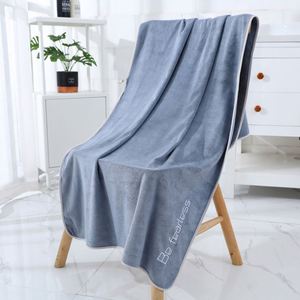 Serviette de plage multifonctionnelle en microfibre à séchage rapide, couleur unie, style tricoté doux et élastique, utilisée pour sécher les cheveux - Product Image 3