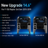 Lenyo Layar Sentuh Kapasitif 14.6" Android Auto CarPlay GPS Navigasi Built-in 1DIN untuk Ford F-150 Raptor (Generasi ke-3) 2015-2019