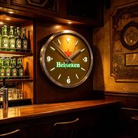 Reloj de Barra LED Redondo Impermeable con Retroiluminación de Neón con Logotipo de Cerveza para Decoración de Pub, Restaurante o Cuarto de Hombre