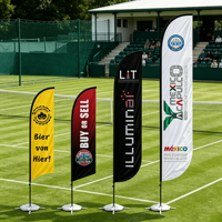 Drapeau plume dynamique pour tournoi sportif, impression personnalisée, publicité pour match de football, bannière volante en forme de larme pour stade