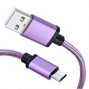Câble Micro USB tressé en nylon LUNG KAY, charge rapide, synchronisation des données, pour téléphones Android, 50MOQ, logo personnalisé pour ordinateur Micro USB - Product Image 1