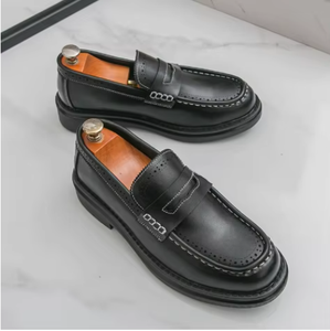 Mocassins en cuir PU pour hommes, bout rond, à enfiler, chaussures habillées, semelle intérieure rembourrée, semelle extérieure en caoutchouc, pour le bureau et la carrière, usage quotidien toutes saisons - Product Image 5