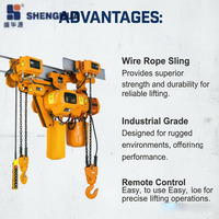 Nouvelle treuil électrique portable Shenghua M4 Duty certifié CE ISO, 15 tonnes, 220v-440v, avec élingue en câble d'acier de 10m de longueur, garantie 1 an