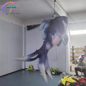 <span class=keywords><strong>Ballon</strong></span> gonflable suspendu en forme de poisson bleu avec lumières LED pour la décoration des plafonds de centres commerciaux et des spectacles sur scène - Product Image 2