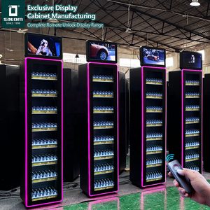 Vitrine à tabac sécurisée à double <span class=keywords><strong>tour</strong></span>, télécommandée, verrouillable, avec éclairage LED et étagères réglables - Product Image 3
