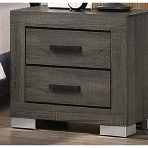 DB Bedroom Traditional Style Nightstands Unique Wooden Bed <b>Side</b> <b>Table</b> <b>with</b> Grey <b>Drawers</b> Elegant Nightstand Furniture - Product Image 4