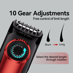 Электробритва с лезвием из нержавеющей стали, USB-зарядка, регулируемый гребень, триммер для бороды с цифровым дисплеем для дома и отеля - Product Image 3