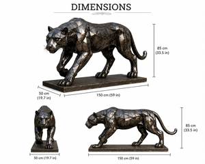 Escultura de Pantera Grande de Metal, Estatua Geométrica Negra para Jardín Exterior, Hotel, Villa, Decoración Comercial de Animales, Venta al por Mayor para Exportación - Product Image 3