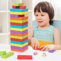 Jeu de construction éducatif en bois coloré pour enfants et adultes, idéal pour les fêtes à la maison - Vente en gros