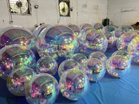 Boule miroir gonflable brillante à prix d'usine, taille personnalisée, boule miroir gonflable colorée pour location de mariage et de fête