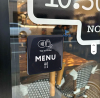 Plaque de commande de menu de restaurant NFC 213 imperméable en acrylique avec colle au dos