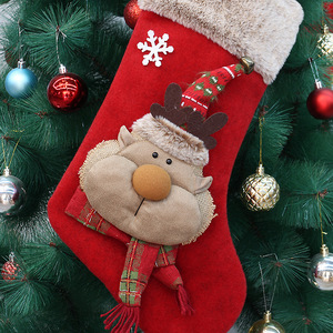 <b>Christmas</b> <b>Stocking</b> Green Snowman Design Plush Top Holiday Decor Gift Bag Candy <b>Holder</b> 19.7in Long - Product Image 4