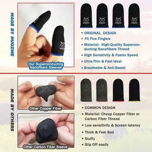 Fundas para Dedos de Fibra Plateada para Juegos, No Causan Incomodidad Durante la Juego Prolongado, Ideales para Jugadores con Manos Sudorosas - Product Image 6